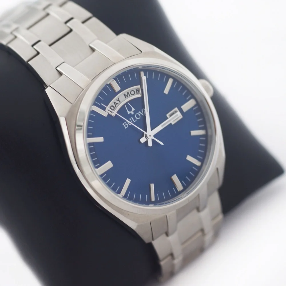 Bulova Men's Watch with Blue Dial and Silver Bracelet - Picture 1 of 5